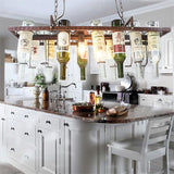 Lampadario da soffitto per bottiglie di vino da appendere in stile retrò vintage fai da te - Avenila - Illuminazione, design e altro ancora