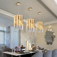 Ciondolo da cucina in cristallo dorato con luci a sospensione - Avenila - Illuminazione d'interni, Design & Altro