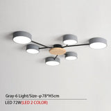 Lampadario a LED grigio moderno con paralumi rotondi in metallo grigio per il soggiorno - Avenila - Illuminazione, design e altro ancora