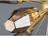 Lampadario da salotto di lusso SemiFlush Gold Smoky Gray Glass Sputnik - Avenila - Illuminazione, design e altro ancora