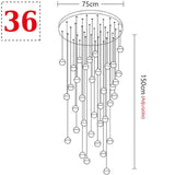 Moderna sfera di cristallo di vetro moderno di vetro LED a sospensione Luci Lampade a sospensione a sfera Multiple Staircase Lampade Bar Hanging Lampada per Hotel - Avenila - Illuminazione interna, Design & More