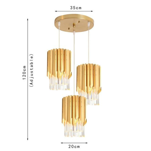 Moderne luci a sospensione in cristallo e oro per cucina o sala da pranzo - Avenila - Illuminazione, design e altro ancora