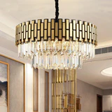 Modern Luxury Round Rectangle Crystal Chandelier Lighting For Dinning Room Living Room Indoor Light Fixtures Gold Chandeliers - Avenila - Interior Lighting, Design & More