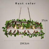 Retro Industrial LED Iron Chandelier with Bird Garden - Avenila - Interior Lighting, Design & More