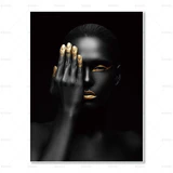 Senses African Abstract Poster con tela nera e oro astratta africana non incorniciata - Avenila - Illuminazione, design e altro ancora