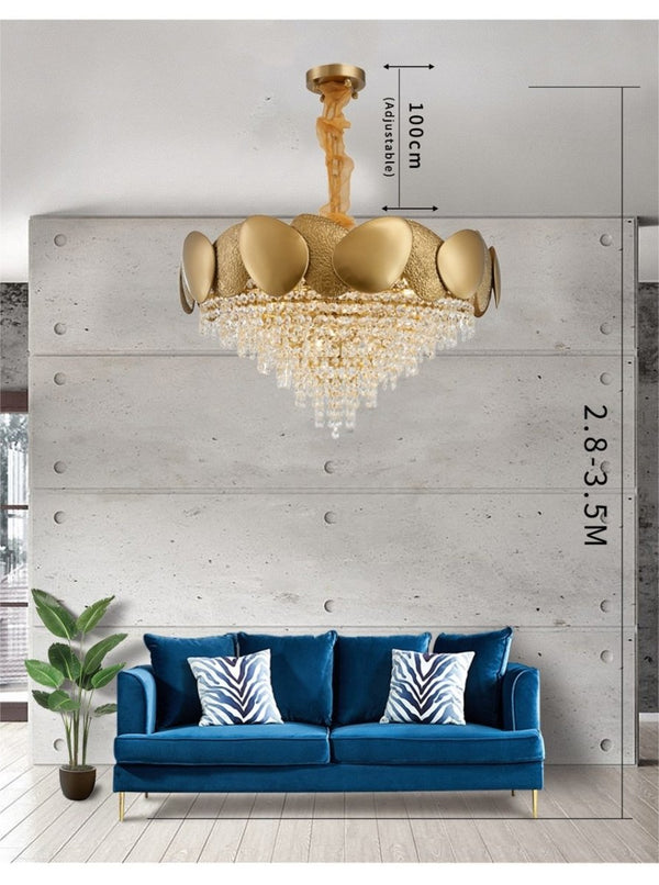 Lampadario a LED in acciaio lucido di lusso Sofrey Gold LED - Avenila - Illuminazione, design e altro ancora