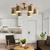 Lampadario a LED a soffitto in legno massello E27 con paralume in ferro - Avenila - Illuminazione, design e altro ancora