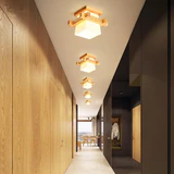 Tatami Lampada da soffitto giapponese per l'illuminazione domestica Paralume in vetro E27 LED Lampada da soffitto a LED Base in legno corridoi Portico infissi - Avenila - Illuminazione, design e altro ancora
