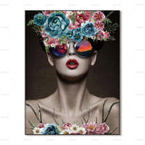 Trippy Abstract Flower Girl con occhiali da sole Riflessione Poster - Avenila - Illuminazione, design e altro ancora