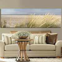 Wall Canvas Art Seascape Beach Landscape Painting Poster HD Print Sky Island Sand Dunes Tail Grass Wall Pictures For Living Room - Avenila - Interior Lighting, Design & More