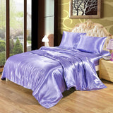 100% Satin Silk Bedding Set Luxury Queen King Size Bed Set Quilt Duvet Cover Linens And Pillowcase - Avenila - Interior Lighting, Design & More