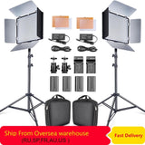 2 Set 600pcs Studio Camera Photo Light 3200K/5500K LED Video Light Kit with 2m Tripod and NP-F550 Batteries - Avenila - Interior Lighting, Design & More