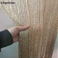 3x2.6m String Curtain Shiny Tassel Line Curtains Window Door Divider Drape Living Room Decor Valance - Avenila - Interior Lighting, Design & More