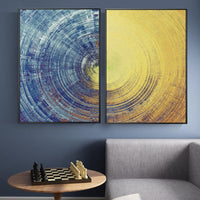 Abstract Blue And Yellow Circles Pattern Canvas Painting Modern Posters And Prints Wall Art Pictures For Living Room Home Decor - Avenila - Interior Lighting, Design & More