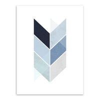 Abstract Blue Geometric Shape Art Vintage Print Poster Minimalist Hipster Wall Art Picture Nordic Home Decor Painting No Frame - Avenila - Interior Lighting, Design & More