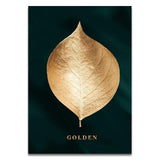 Abstract Golden Plant Leaves Picture Wall Poster Modern Style Canvas Print Painting Art Aisle Living Room Unique Decoration - Avenila - Interior Lighting, Design & More