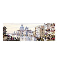 Abstract Venice City of Water Oil Painting on Canvas Resort Boats Buildings Cuadros Posters and Prints Wall Art for Living Room - Avenila - Interior Lighting, Design & More