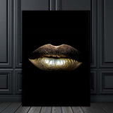 African Art Gold Lips Poster Painting Unframed - Avenila - Interior Lighting, Design & More