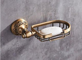 Antique Bronze Carved Bathroom Accessories Set Aluminum Bath Hardware Sets Towel Rack, Paper holder Toilet Brush Holder - Avenila - Interior Lighting, Design & More