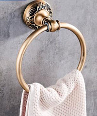 Antique Bronze Carved Bathroom Accessories Set Aluminum Bath Hardware Sets Towel Rack, Paper holder Toilet Brush Holder - Avenila - Interior Lighting, Design & More