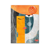 Avenila Abstract Faces One Eye Closed Geometric Canvas Painting Contemporary Wall Art Pictures Posters - Avenila - Interior Lighting, Design & More