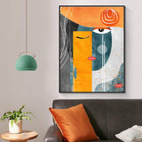 Avenila Abstract Faces One Eye Closed Geometric Canvas Painting Contemporary Wall Art Pictures Posters - Avenila - Interior Lighting, Design & More