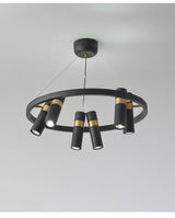 Avenila Black Modern Designer Circle Ring Light Tube Pendant Chandelier - Avenila - Interior Lighting, Design & More