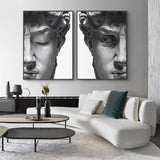 Avenila Greek Black and White David Head Sculpture Posters And Prints Wall Art Canvas Paintings Pictures - Avenila - Interior Lighting, Design & More