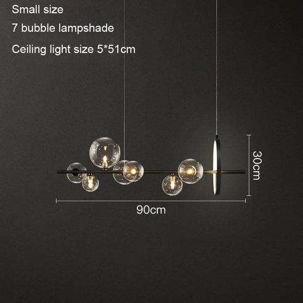 Avenila Nordic Black LED Chandelier Light 7/10 Glass Bubble Lampshade Dining Room - Avenila - Interior Lighting, Design & More
