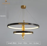 Avenila Round Circular Bamboo Luxury Adjustable Chandelier - Avenila - Interior Lighting, Design & More