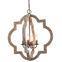 AVENILA Vintage Solid Wooden 4 Light Pendant Chandelier - Avenila - Interior Lighting, Design & More