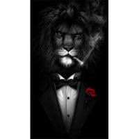 Black and White Classy Lion in Tuxedo | Wall Art Posters And Prints Animal Canvas Painting - Avenila - Interior Lighting, Design & More