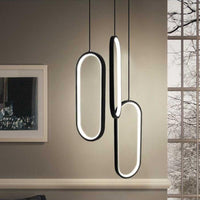 Black/White 6 1/2" Wide Circular LED 48W Hanging Pendant Lights - Avenila - Interior Lighting, Design & More