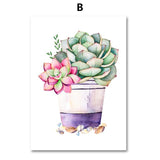 Cactus Plant Succulent Canvas Wall Art Prints Watercolor Unframed - Avenila - Interior Lighting, Design & More