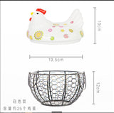Ceramic Iron Hen Chicken Egg Storage Kitchen Holder Basket - Avenila - Interior Lighting, Design & More
