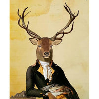 Colonel Deer Revolutionary Soldier | Wall Art Posters And Prints Animal Canvas Painting - Avenila - Interior Lighting, Design & More