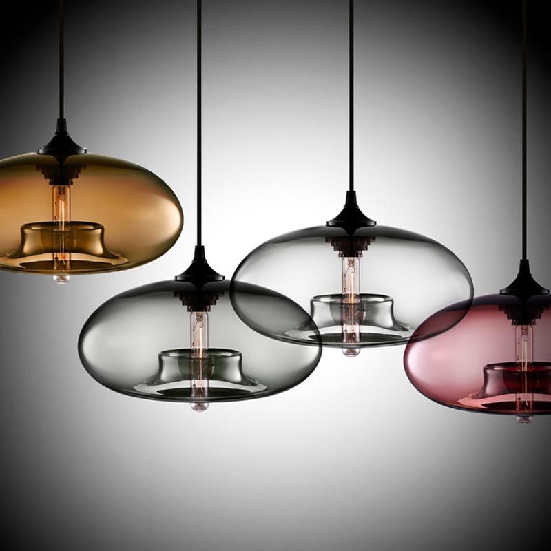 Contemporary Hanging 6 Color Glass Pendant Lights