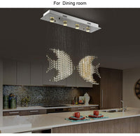 Customizable Flush Mount Luxury Crystal Double Fish Kissing Chandelier - Avenila - Interior Lighting, Design & More