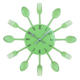 Cutlery Metal Kitchen Wall Clock Spoon Fork Creative Quartz Wall Mounted Clock - Avenila - Interior Lighting, Design & More