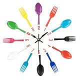 Cutlery Metal Kitchen Wall Clock Spoon Fork Creative Quartz Wall Mounted Clock - Avenila - Interior Lighting, Design & More