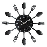 Cutlery Metal Kitchen Wall Clock Spoon Fork Creative Quartz Wall Mounted Clock - Avenila - Interior Lighting, Design & More