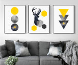 Geometric Nordic Style Starry Abstract Deer Wall Art Print Picture Canvas Painting Poster Unframed - Avenila - Interior Lighting, Design & More