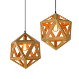 Geometric Solid Wood Pendant Lights with Bulb - Avenila - Interior Lighting, Design & More