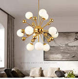 Glass LED Gold Sputnik Chandelier - Avenila - Interior Lighting, Design & More
