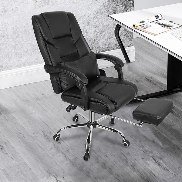 High Quality Office Chair With Foot Pad Adjustable Lifting Tilt Swivel Chair Artificial Leather Game Chair HWC - Avenila - Interior Lighting, Design & More