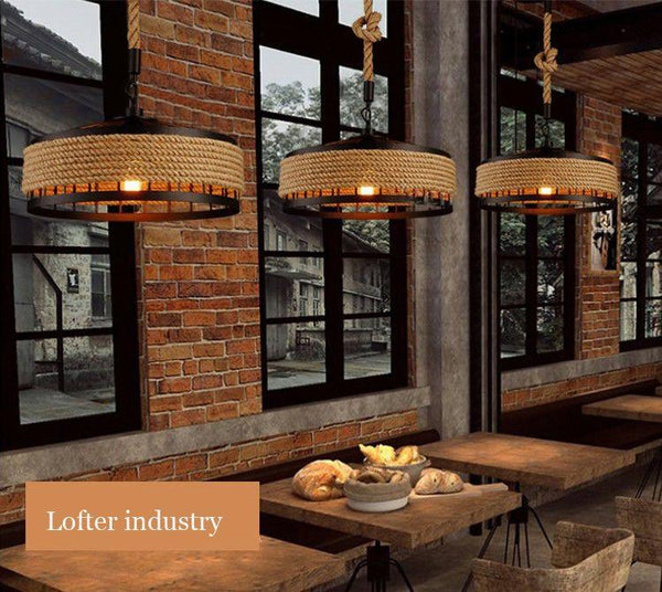 Vintage rope discount pendant light