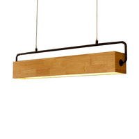 Japan Wooden 28 1/2" to 35 1/2" Wide Linear Pendant - Avenila - Interior Lighting, Design & More