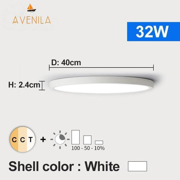 LED Dimmable Ceiling Light 12W 18W 24W 32W 220V With 3 Color Adjustable - Avenila - Interior Lighting, Design & More