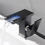 LED Waterfall Bathroom Basin Faucet, Single Handle Cold Hot Water Mixer Sink Tap RGB Color Change Powered by Water Flow - Avenila - Interior Lighting, Design & More