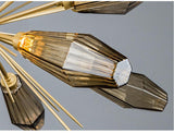 Luxury SemiFlush Gold Smoky Gray Glass Sputnik Living Room Chandelier - Avenila - Interior Lighting, Design & More